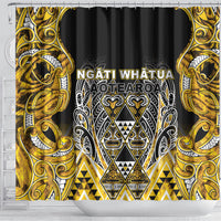 Aotearoa Ngati Whatua Shower Curtain Maori Tribal Gold Paua Shell Pattern DT05 - Polynesian Pride