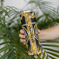 Aotearoa Ngati Whatua Skinny Tumbler Maori Tribal Gold Paua Shell Pattern DT05 - Polynesian Pride