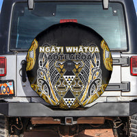 Aotearoa Ngati Whatua Spare Tire Cover Maori Tribal Gold Paua Shell Pattern DT05 Yellow - Polynesian Pride