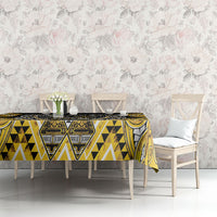 Aotearoa Ngati Whatua Tablecloth Maori Tribal Gold Paua Shell Pattern DT05 - Polynesian Pride