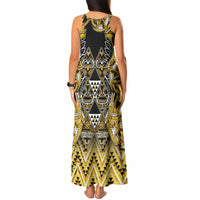 Aotearoa Ngati Whatua Tank Maxi Dress Maori Tribal Gold Paua Shell Pattern DT05 - Polynesian Pride