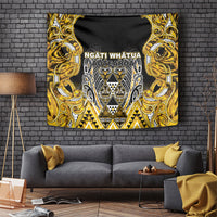 Aotearoa Ngati Whatua Tapestry Maori Tribal Gold Paua Shell Pattern DT05 Yellow - Polynesian Pride