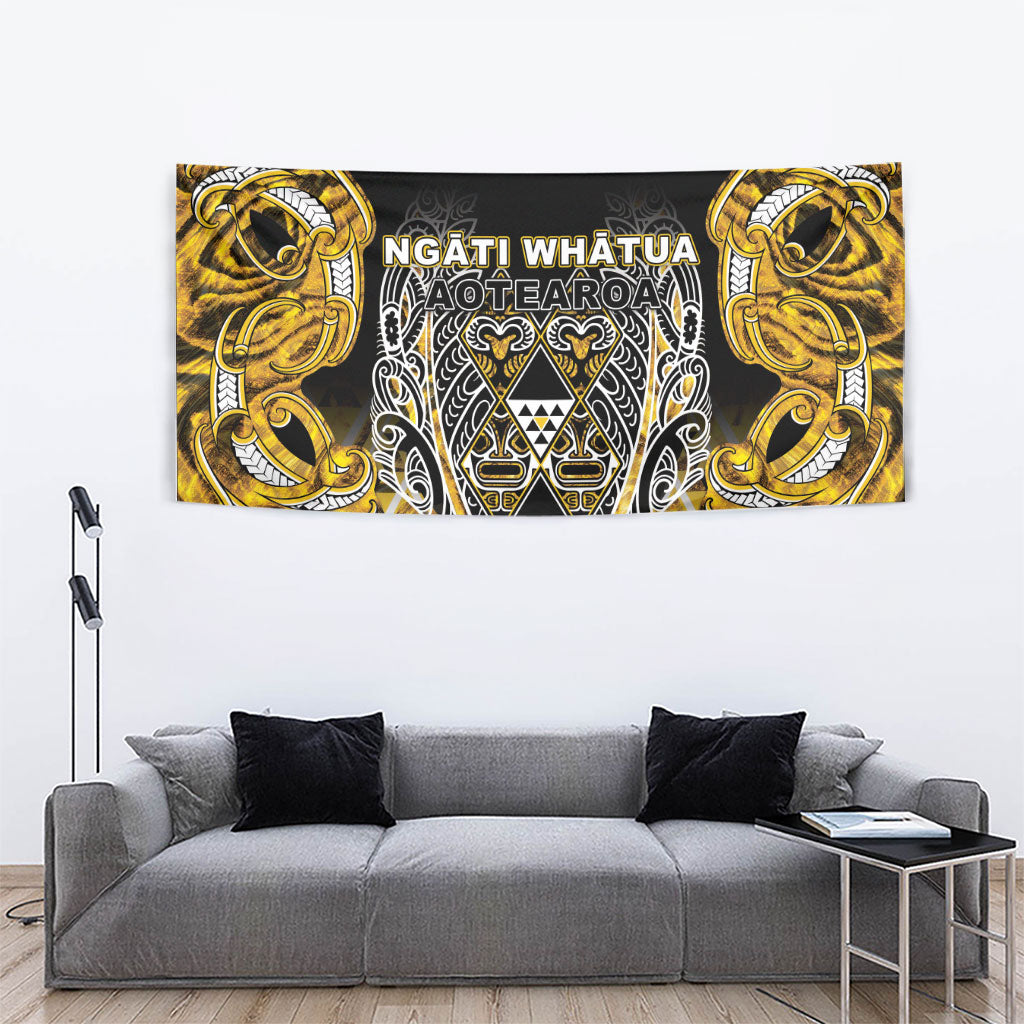 Aotearoa Ngati Whatua Tapestry Maori Tribal Gold Paua Shell Pattern DT05 - Polynesian Pride