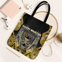 Aotearoa Ngati Whatua Tote Bag Maori Tribal Gold Paua Shell Pattern DT05 Black Strap One Size Yellow - Polynesian Pride