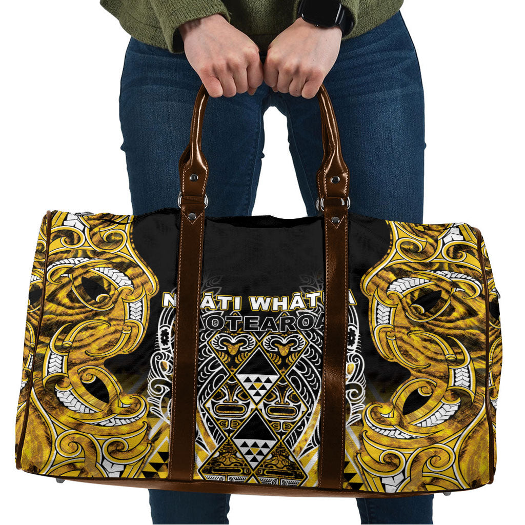 Aotearoa Ngati Whatua Travel Bag Maori Tribal Gold Paua Shell Pattern DT05 Yellow - Polynesian Pride