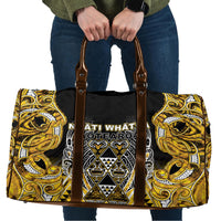 Aotearoa Ngati Whatua Travel Bag Maori Tribal Gold Paua Shell Pattern DT05 Yellow - Polynesian Pride