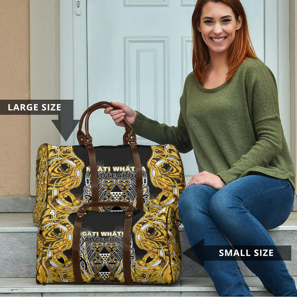 Aotearoa Ngati Whatua Travel Bag Maori Tribal Gold Paua Shell Pattern DT05 - Polynesian Pride