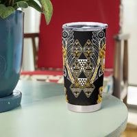 Aotearoa Ngati Whatua Tumbler Cup Maori Tribal Gold Paua Shell Pattern DT05 - Polynesian Pride