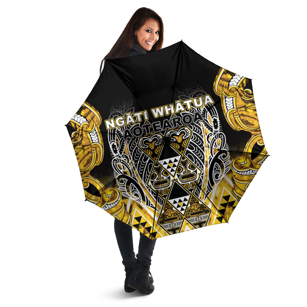 Aotearoa Ngati Whatua Umbrella Maori Tribal Gold Paua Shell Pattern DT05 - Polynesian Pride