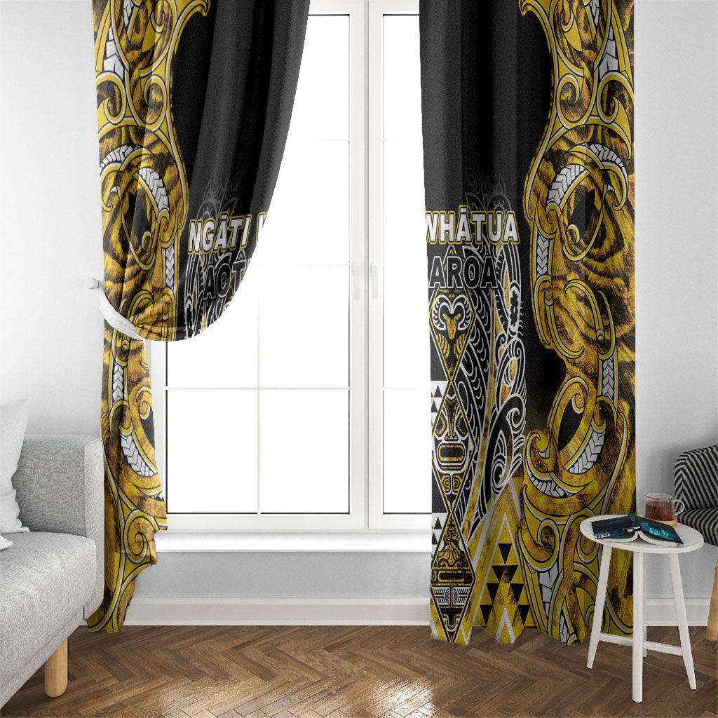 Aotearoa Ngati Whatua Window Curtain Maori Tribal Gold Paua Shell Pattern DT05 - Polynesian Pride
