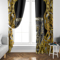 Aotearoa Ngati Whatua Window Curtain Maori Tribal Gold Paua Shell Pattern DT05 - Polynesian Pride