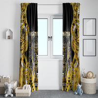 Aotearoa Ngati Whatua Window Curtain Maori Tribal Gold Paua Shell Pattern DT05 - Polynesian Pride