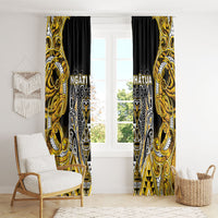 Aotearoa Ngati Whatua Window Curtain Maori Tribal Gold Paua Shell Pattern DT05 - Polynesian Pride