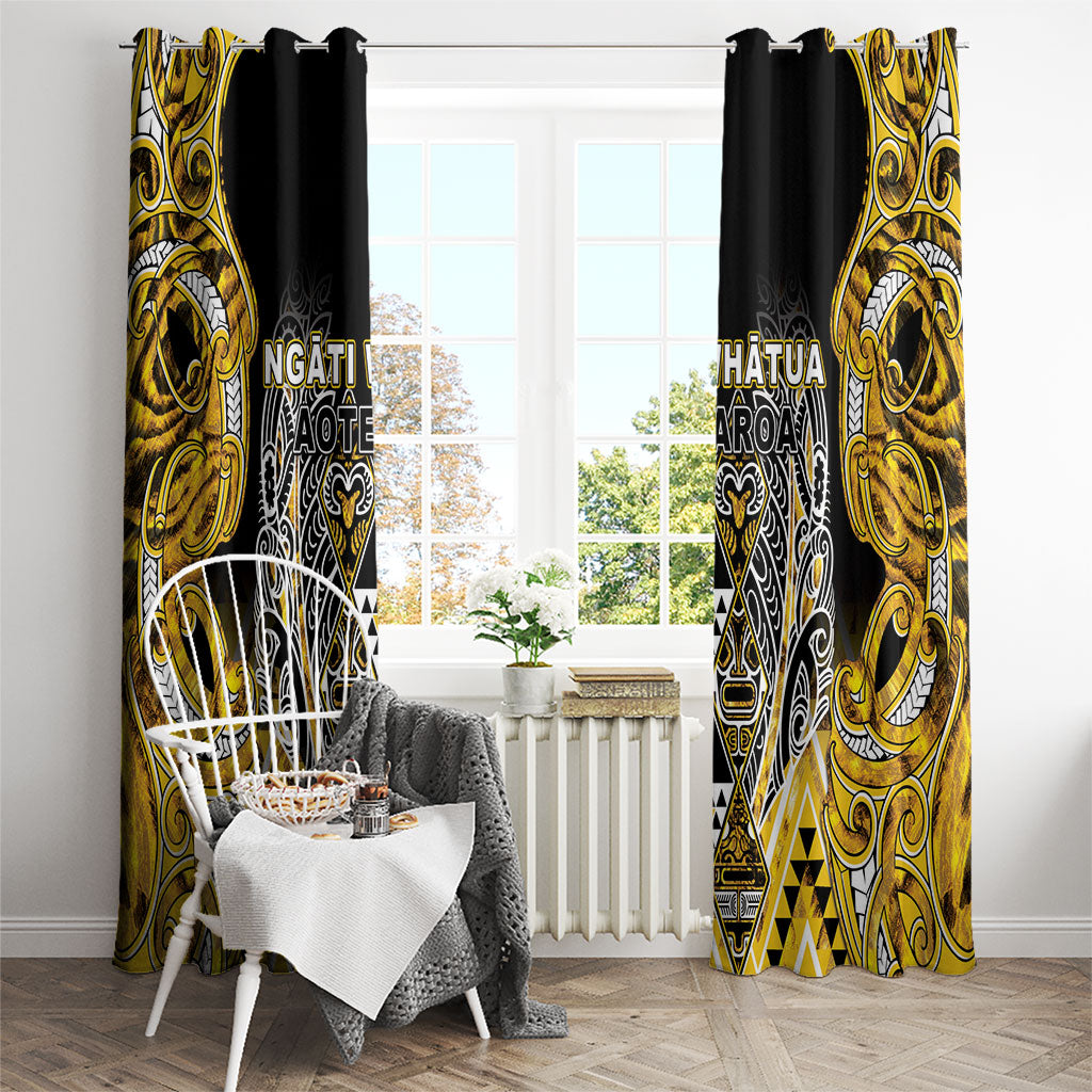 Aotearoa Ngati Whatua Window Curtain Maori Tribal Gold Paua Shell Pattern DT05 - Polynesian Pride