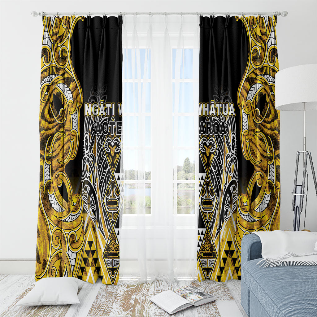Aotearoa Ngati Whatua Window Curtain Maori Tribal Gold Paua Shell Pattern DT05 - Polynesian Pride