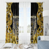 Aotearoa Ngati Whatua Window Curtain Maori Tribal Gold Paua Shell Pattern DT05 - Polynesian Pride