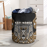 Aotearoa Kati Mamoe Laundry Basket Maori Brown Tribal Paua Shell Pattern DT05 Brown - Polynesian Pride