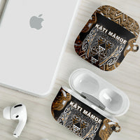 Aotearoa Kati Mamoe AirPods Case Maori Brown Tribal Paua Shell Pattern DT05 - Polynesian Pride