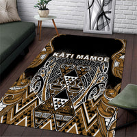 Aotearoa Kati Mamoe Area Rug Maori Brown Tribal Paua Shell Pattern DT05 Brown - Polynesian Pride