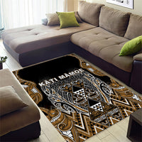 Aotearoa Kati Mamoe Area Rug Maori Brown Tribal Paua Shell Pattern DT05 - Polynesian Pride