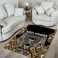 Aotearoa Kati Mamoe Area Rug Maori Brown Tribal Paua Shell Pattern DT05 - Polynesian Pride