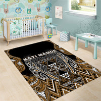 Aotearoa Kati Mamoe Area Rug Maori Brown Tribal Paua Shell Pattern DT05 - Polynesian Pride
