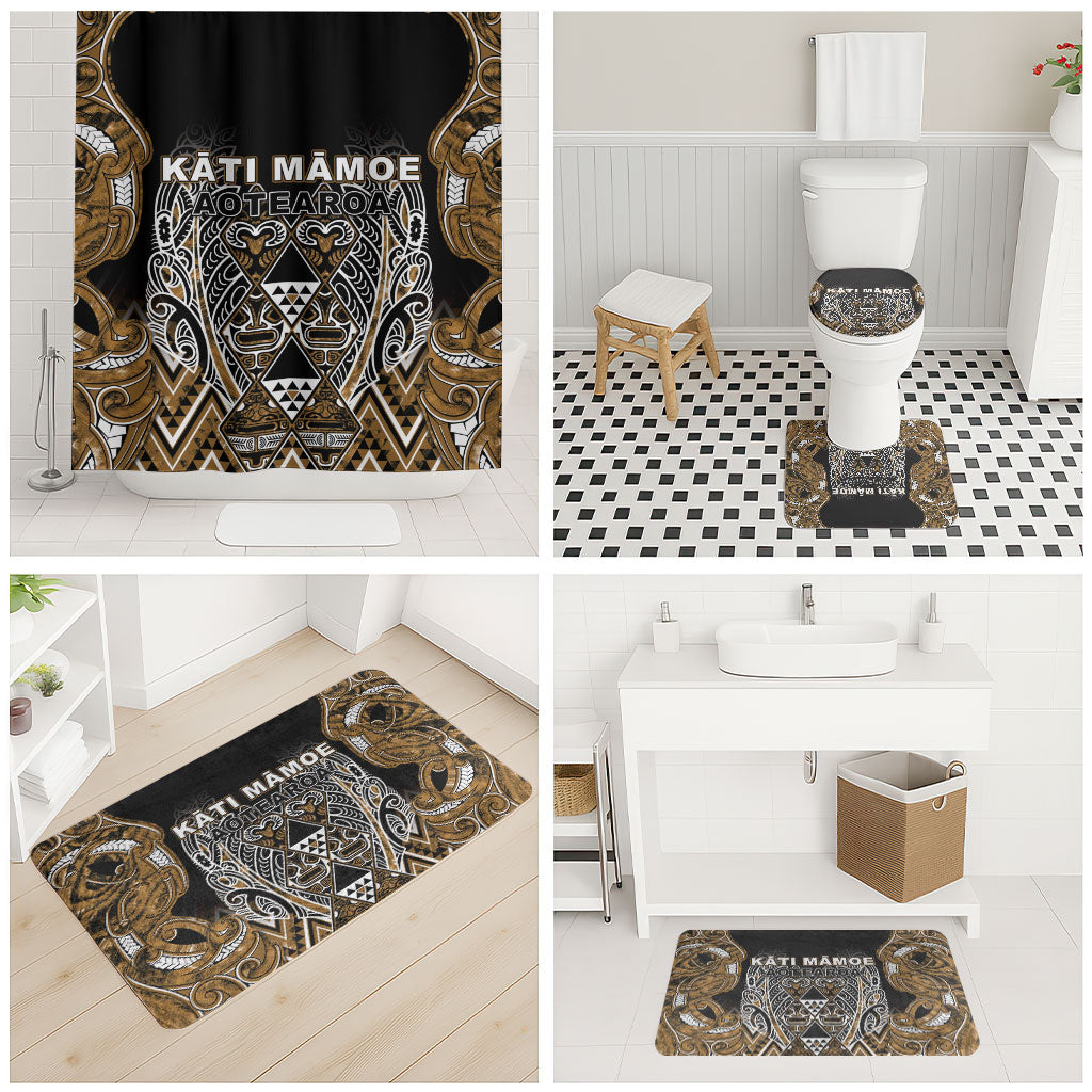 Aotearoa Kati Mamoe Bathroom Set Maori Brown Tribal Paua Shell Pattern DT05 - Polynesian Pride