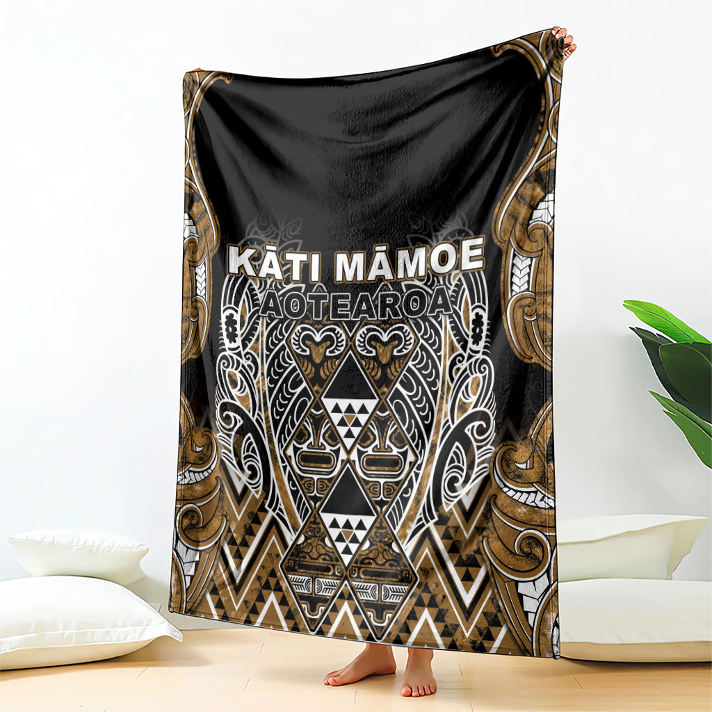 Aotearoa Kati Mamoe Blanket Maori Brown Tribal Paua Shell Pattern DT05 - Polynesian Pride