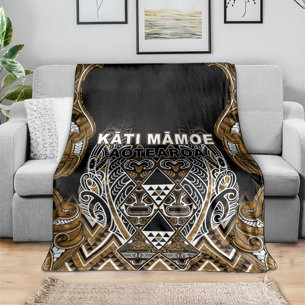 Aotearoa Kati Mamoe Blanket Maori Brown Tribal Paua Shell Pattern DT05 - Polynesian Pride