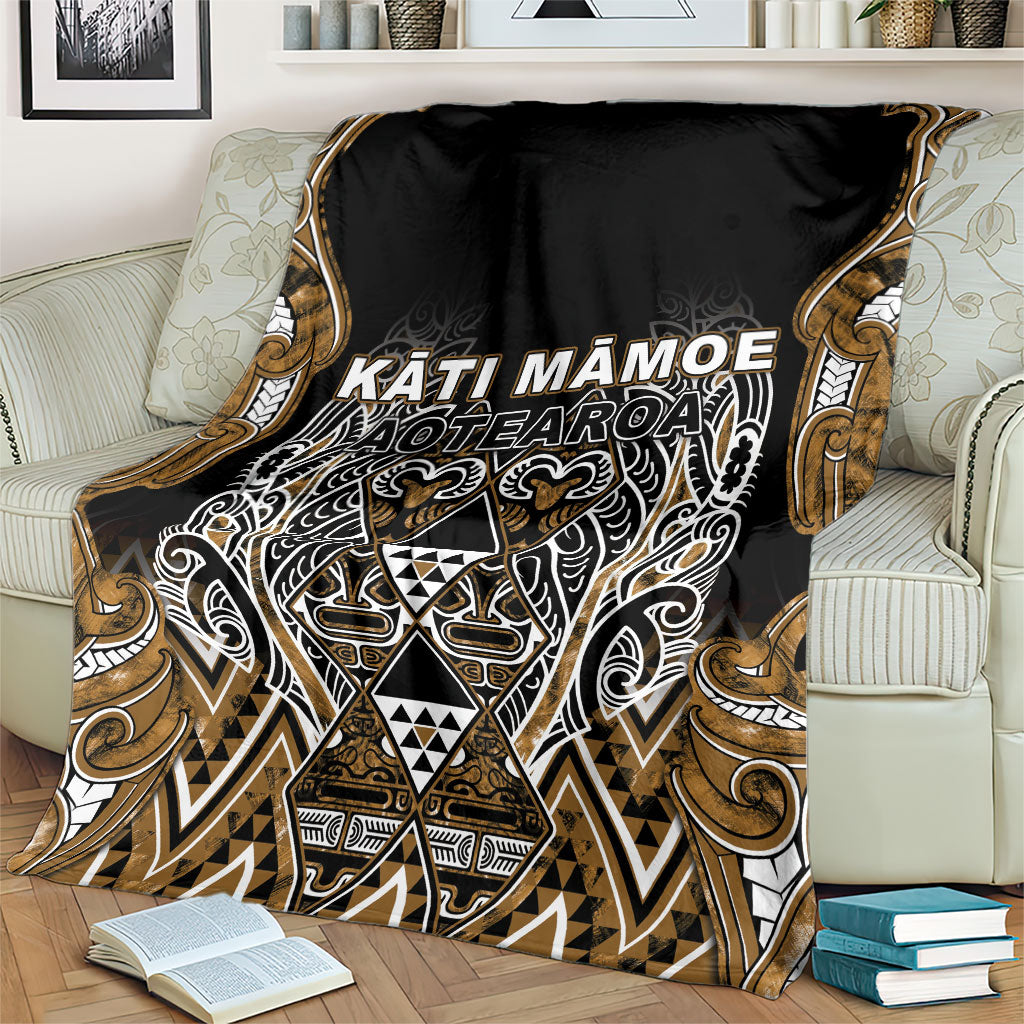 Aotearoa Kati Mamoe Blanket Maori Brown Tribal Paua Shell Pattern DT05 - Polynesian Pride