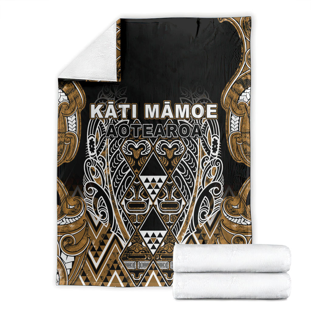 Aotearoa Kati Mamoe Blanket Maori Brown Tribal Paua Shell Pattern DT05 - Polynesian Pride