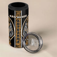 Aotearoa Kati Mamoe 4 in 1 Can Cooler Tumbler Maori Brown Tribal Paua Shell Pattern DT05 - Polynesian Pride