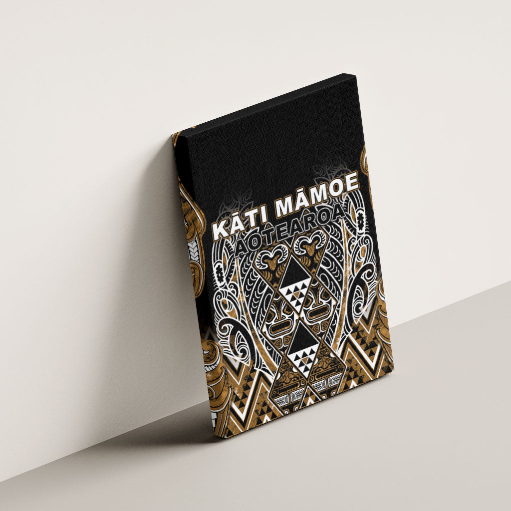 Aotearoa Kati Mamoe Canvas Wall Art Maori Brown Tribal Paua Shell Pattern DT05 - Polynesian Pride