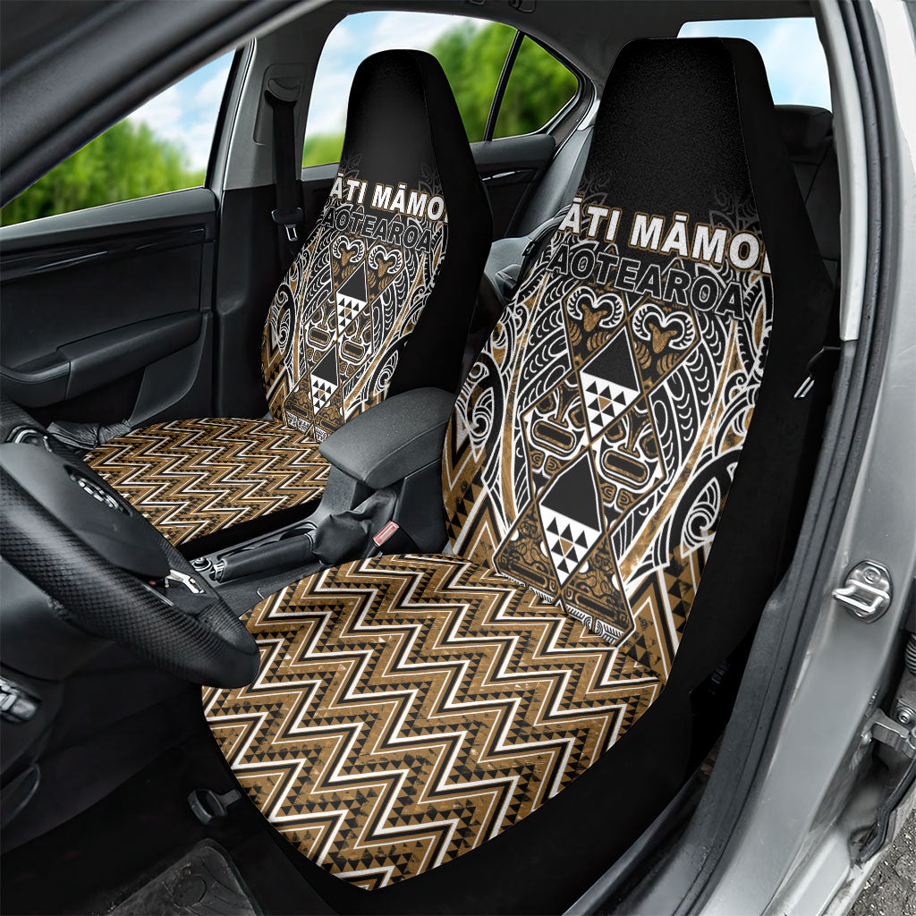 Aotearoa Kati Mamoe Car Seat Cover Maori Brown Tribal Paua Shell Pattern DT05 - Polynesian Pride
