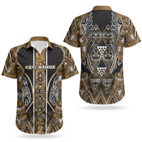 Aotearoa Kati Mamoe Couples Matching Off Shoulder Short Dress and Hawaiian Shirt Maori Brown Tribal Paua Shell Pattern DT05 - Polynesian Pride