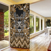 Aotearoa Kati Mamoe Door Cover Maori Brown Tribal Paua Shell Pattern DT05 - Polynesian Pride