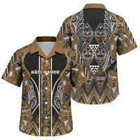 Aotearoa Kati Mamoe Family Matching Tank Maxi Dress and Hawaiian Shirt Maori Brown Tribal Paua Shell Pattern DT05 Son's Shirt Brown - Polynesian Pride