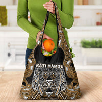 Aotearoa Kati Mamoe Grocery Bag Maori Brown Tribal Paua Shell Pattern DT05 - Polynesian Pride