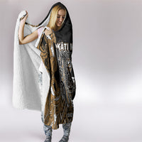 Aotearoa Kati Mamoe Hooded Blanket Maori Brown Tribal Paua Shell Pattern DT05 - Polynesian Pride