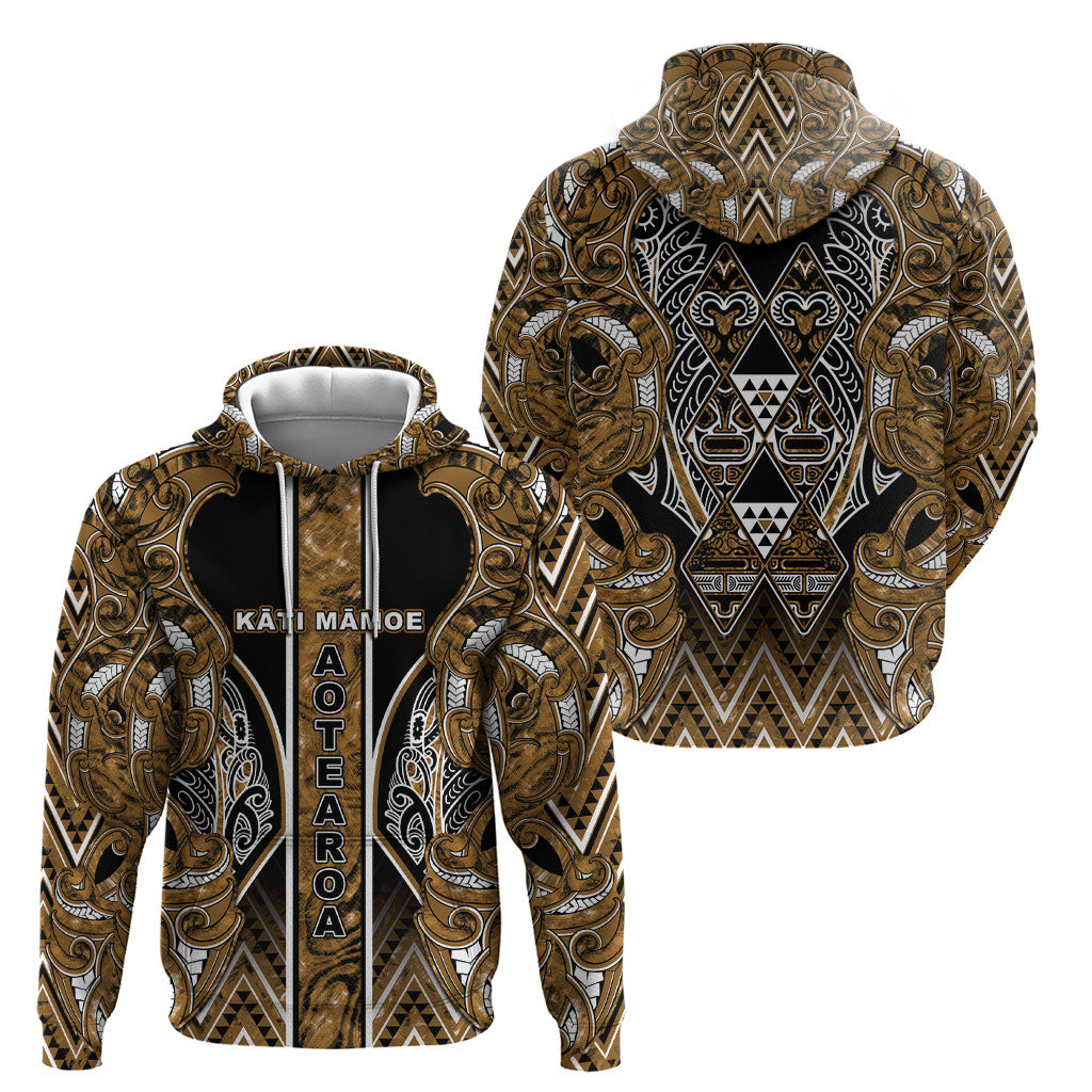 Aotearoa Kati Mamoe Hoodie Maori Brown Tribal Paua Shell Pattern DT05 - Polynesian Pride