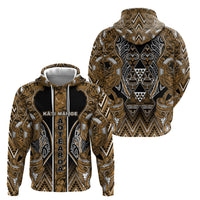 Aotearoa Kati Mamoe Hoodie Maori Brown Tribal Paua Shell Pattern DT05 - Polynesian Pride