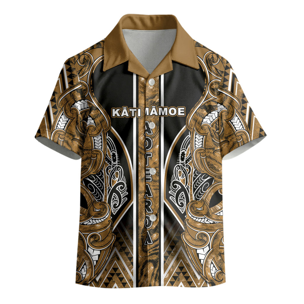 Aotearoa Kati Mamoe Kid Hawaiian Shirt Maori Brown Tribal Paua Shell Pattern DT05 - Polynesian Pride