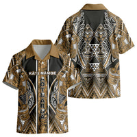 Aotearoa Kati Mamoe Kid Hawaiian Shirt Maori Brown Tribal Paua Shell Pattern DT05 - Polynesian Pride