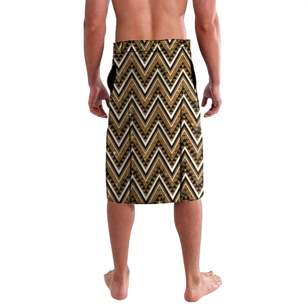 Aotearoa Kati Mamoe Lavalava Maori Brown Tribal Paua Shell Pattern DT05 - Polynesian Pride