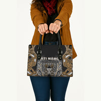 Aotearoa Kati Mamoe Leather Bag Maori Brown Tribal Paua Shell Pattern DT05 - Polynesian Pride