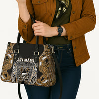 Aotearoa Kati Mamoe Leather Bag Maori Brown Tribal Paua Shell Pattern DT05 - Polynesian Pride