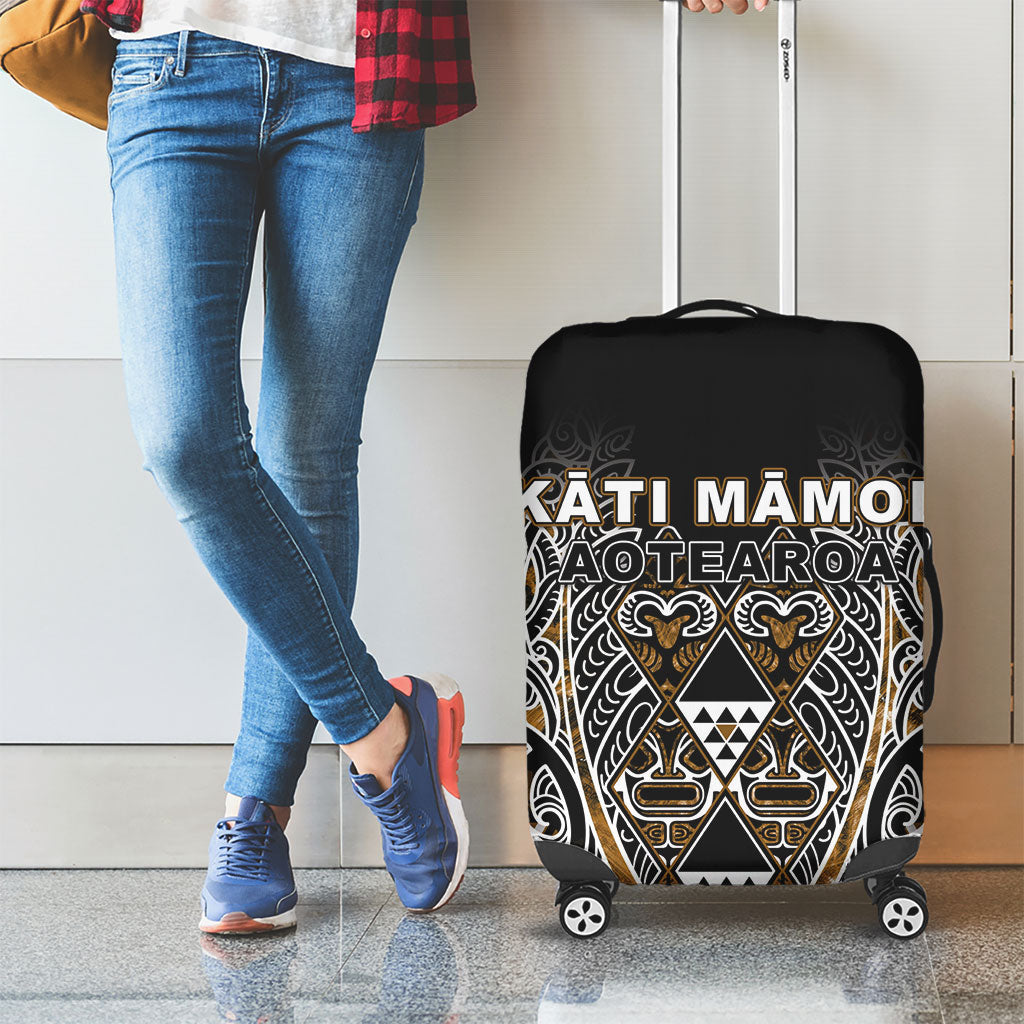 Aotearoa Kati Mamoe Luggage Cover Maori Brown Tribal Paua Shell Pattern DT05 - Polynesian Pride