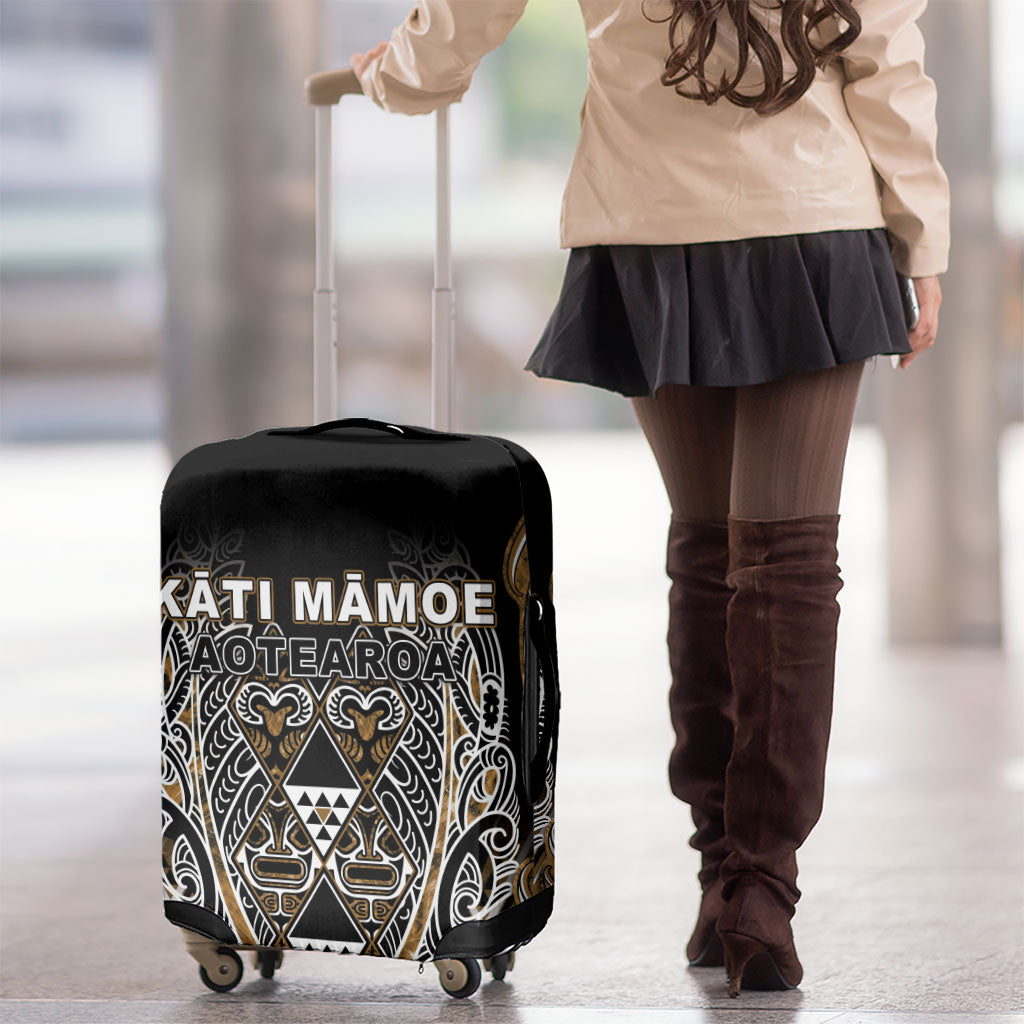 Aotearoa Kati Mamoe Luggage Cover Maori Brown Tribal Paua Shell Pattern DT05 - Polynesian Pride