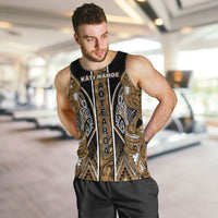 Aotearoa Kati Mamoe Men Tank Top Maori Brown Tribal Paua Shell Pattern DT05 Brown - Polynesian Pride