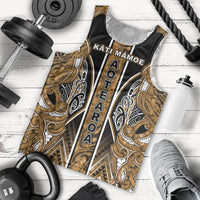 Aotearoa Kati Mamoe Men Tank Top Maori Brown Tribal Paua Shell Pattern DT05 - Polynesian Pride